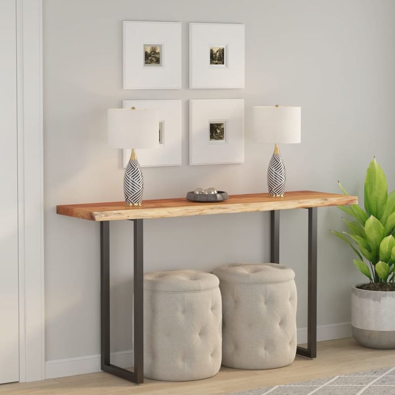 Casa si Gradina - Mobilier - Feronerie si accesorii mobila - Blat masa 110x40x2,5 cm dreptunghiular lemn acacia margine vie - Infinity.ro