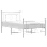 Casa si Gradina - Mobilier - Paturi si accesorii - Paturi - Cadru de pat metalic cu tablie de cap/picioare, alb, 100x200 cm - Infinity.ro