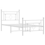 Casa si Gradina - Mobilier - Paturi si accesorii - Paturi - Cadru de pat metalic cu tablie de cap/picioare, alb, 100x200 cm - Infinity.ro