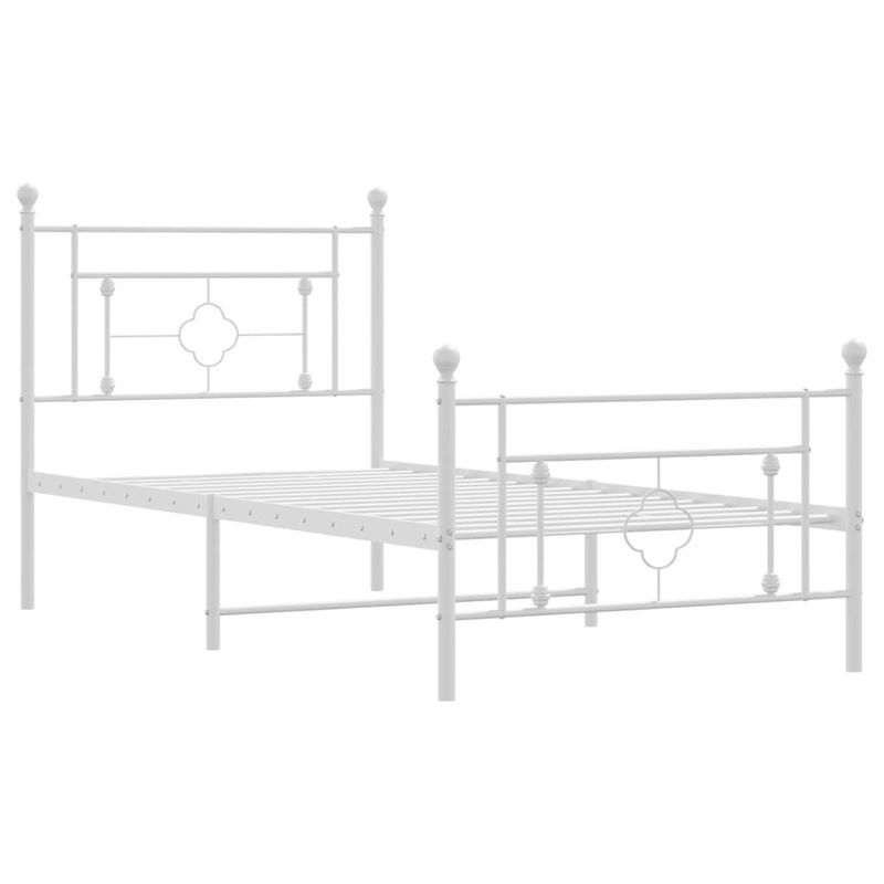Casa si Gradina - Mobilier - Paturi si accesorii - Paturi - Cadru de pat metalic cu tablie de cap/picioare, alb, 100x200 cm - Infinity.ro