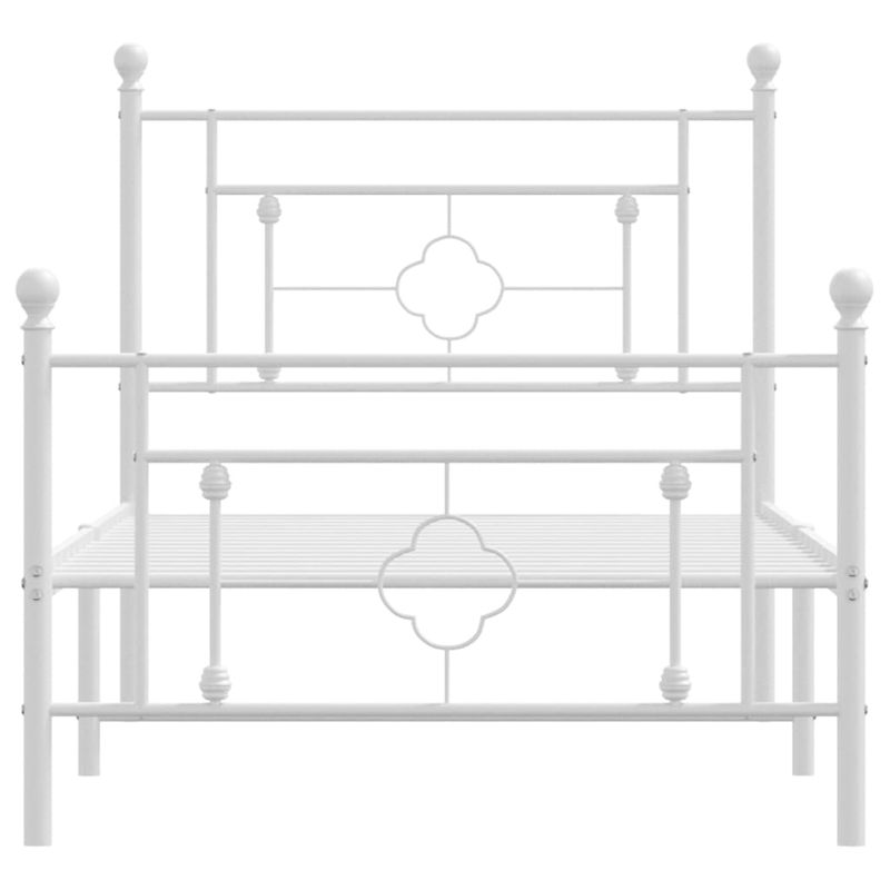Casa si Gradina - Mobilier - Paturi si accesorii - Paturi - Cadru de pat metalic cu tablie de cap/picioare, alb, 100x200 cm - Infinity.ro