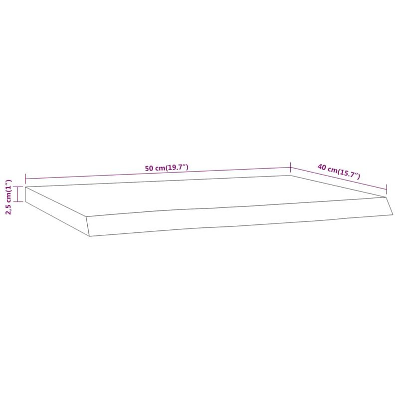 Casa si Gradina - Mobilier - Biblioteci si rafturi - Rafturi - Raft perete 50x40x2,5 cm dreptunghiular lemn acacia margine vie - Infinity.ro