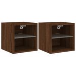 Casa si Gradina - Mobilier - Comode si corpuri - Comode - Comode TV cu lumini LED, 2 buc., stejar maro, 30x28,5x30 cm - Infinity.ro