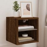 Casa si Gradina - Mobilier - Comode si corpuri - Comode - Comode TV cu lumini LED, 2 buc., stejar maro, 30x28,5x30 cm - Infinity.ro