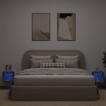 Casa si Gradina - Mobilier - Comode si corpuri - Comode - Comode TV cu lumini LED, 2 buc., stejar maro, 30x28,5x30 cm - Infinity.ro