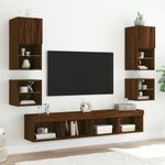 Casa si Gradina - Mobilier - Comode si corpuri - Comode - Comode TV cu lumini LED, 2 buc., stejar maro, 30x28,5x30 cm - Infinity.ro