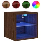 Casa si Gradina - Mobilier - Comode si corpuri - Comode - Comode TV cu lumini LED, 2 buc., stejar maro, 30x28,5x30 cm - Infinity.ro