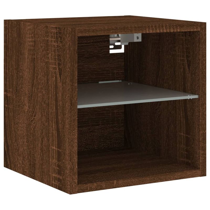 Casa si Gradina - Mobilier - Comode si corpuri - Comode - Comode TV cu lumini LED, 2 buc., stejar maro, 30x28,5x30 cm - Infinity.ro