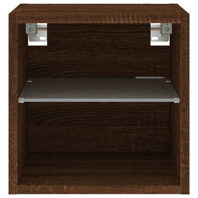 Casa si Gradina - Mobilier - Comode si corpuri - Comode - Comode TV cu lumini LED, 2 buc., stejar maro, 30x28,5x30 cm - Infinity.ro