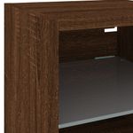 Casa si Gradina - Mobilier - Comode si corpuri - Comode - Comode TV cu lumini LED, 2 buc., stejar maro, 30x28,5x30 cm - Infinity.ro