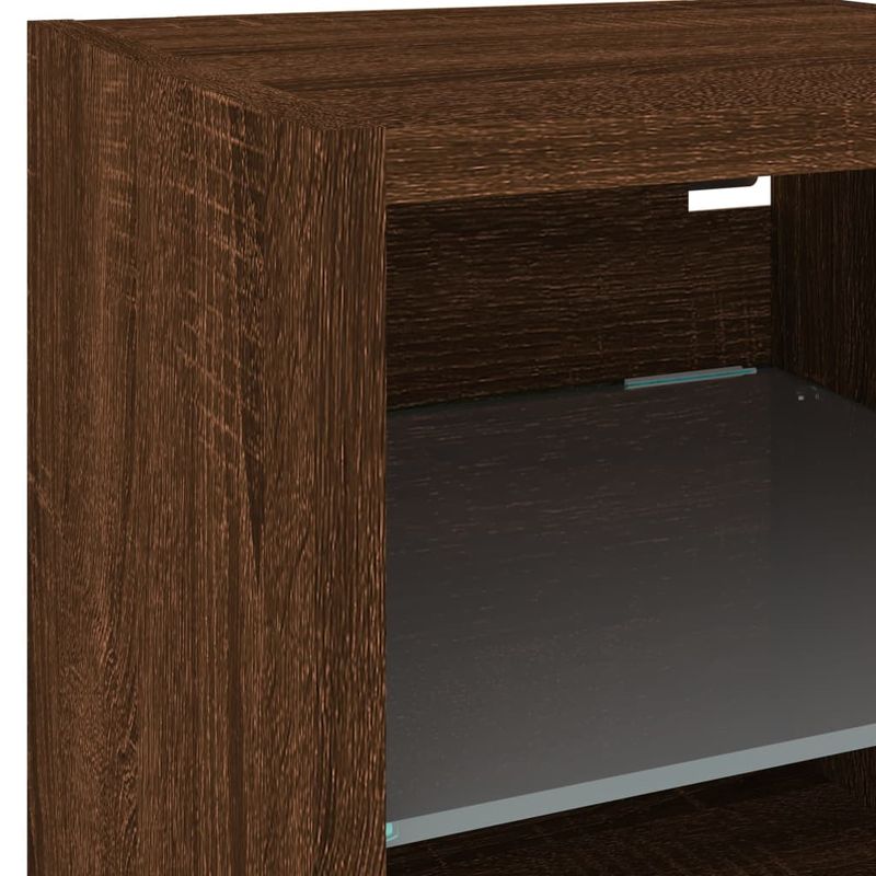 Casa si Gradina - Mobilier - Comode si corpuri - Comode - Comode TV cu lumini LED, 2 buc., stejar maro, 30x28,5x30 cm - Infinity.ro