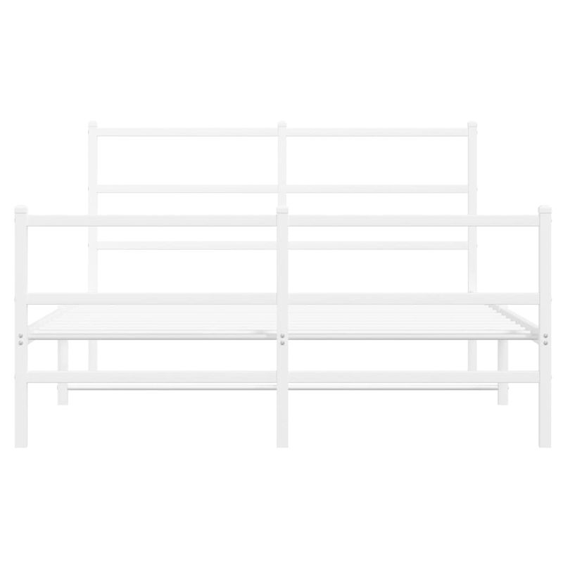 Casa si Gradina - Mobilier - Paturi si accesorii - Paturi - Cadru pat metalic cu tablie de cap/picioare , alb, 140x190 cm - Infinity.ro