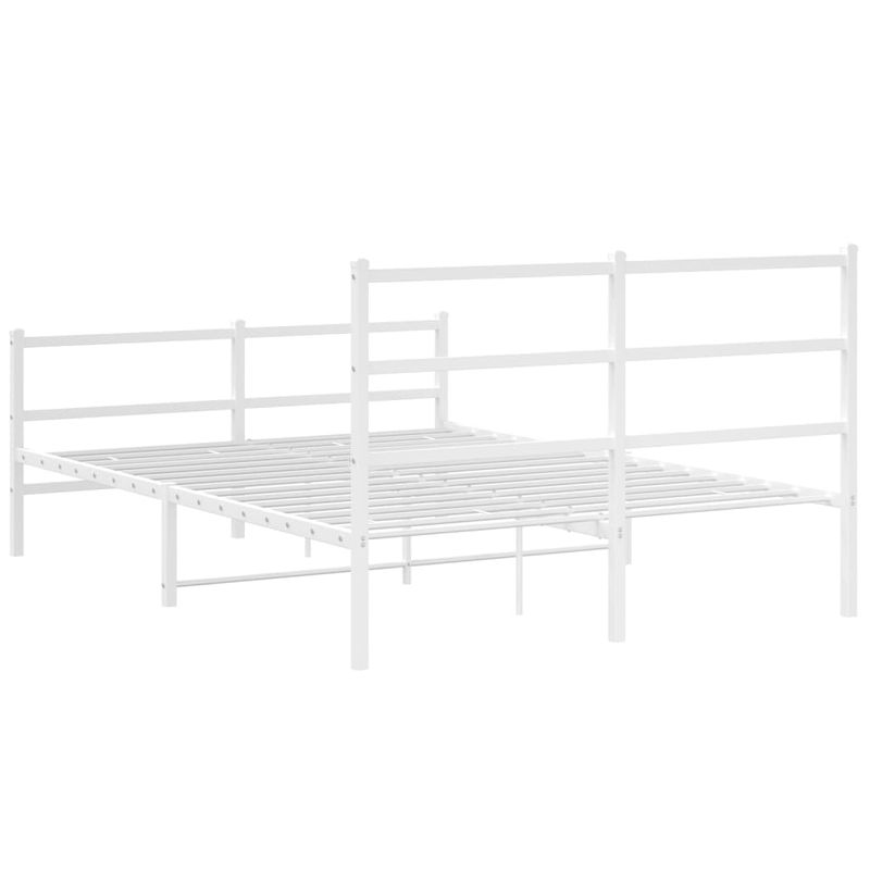 Casa si Gradina - Mobilier - Paturi si accesorii - Paturi - Cadru pat metalic cu tablie de cap/picioare , alb, 140x190 cm - Infinity.ro