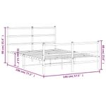 Casa si Gradina - Mobilier - Paturi si accesorii - Paturi - Cadru pat metalic cu tablie de cap/picioare , alb, 140x190 cm - Infinity.ro