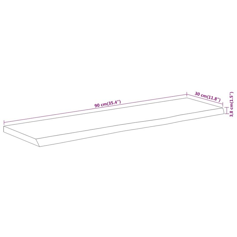 Casa si Gradina - Mobilier - Biblioteci si rafturi - Rafturi - Raft perete 90x30x3,8 cm dreptunghiular lemn acacia margine vie - Infinity.ro