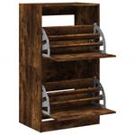 Casa si Gradina - Mobilier - Organizare si depozitare - Organizator incaltaminte - Pantofar cu 2 sertare rabatabile, stejar fumuriu, 60x42x108 cm - Infinity.ro