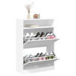 Casa si Gradina - Mobilier - Organizare si depozitare - Organizator incaltaminte - Dulap de pantofi cu 2 sertare rabatabile, alb, 80x34x116 cm - Infinity.ro