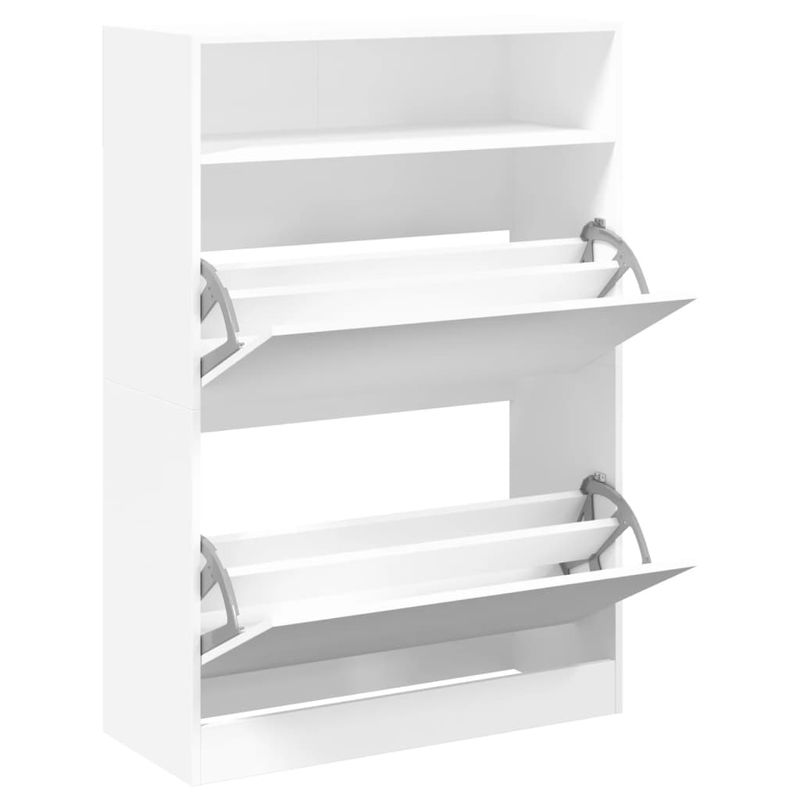 Casa si Gradina - Mobilier - Organizare si depozitare - Organizator incaltaminte - Dulap de pantofi cu 2 sertare rabatabile, alb, 80x34x116 cm - Infinity.ro