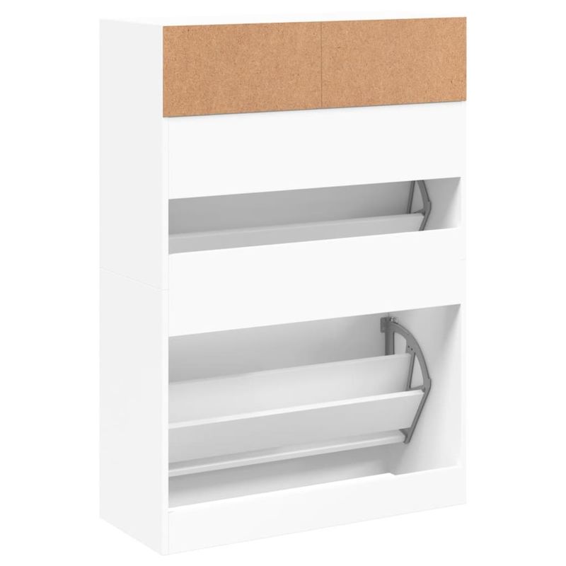 Casa si Gradina - Mobilier - Organizare si depozitare - Organizator incaltaminte - Dulap de pantofi cu 2 sertare rabatabile, alb, 80x34x116 cm - Infinity.ro