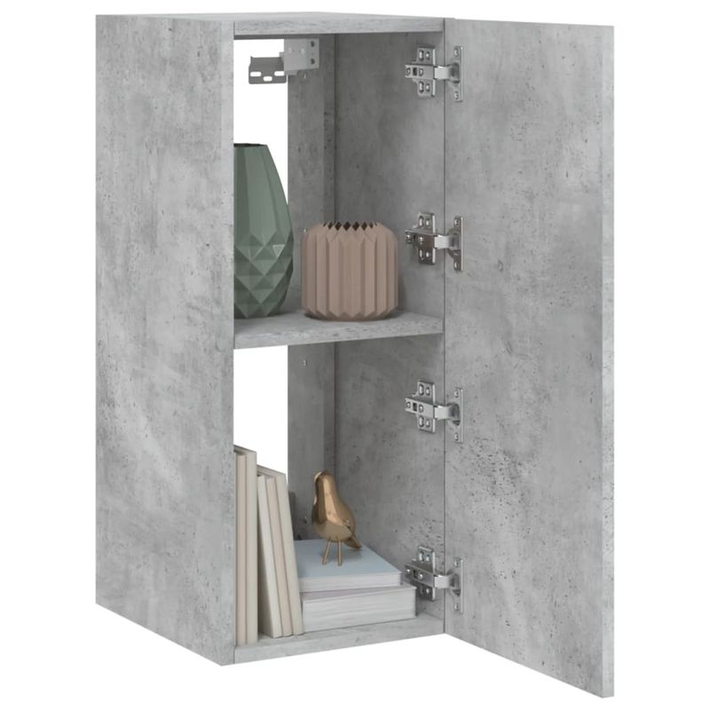 Casa si Gradina - Mobilier - Comode si corpuri - Comode - Comoda TV de perete cu lumini LED, gri beton, 30,5x35x70 cm - Infinity.ro