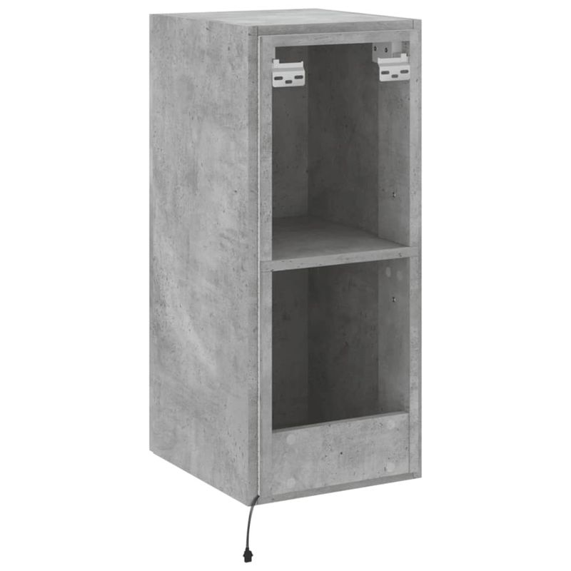 Casa si Gradina - Mobilier - Comode si corpuri - Comode - Comoda TV de perete cu lumini LED, gri beton, 30,5x35x70 cm - Infinity.ro
