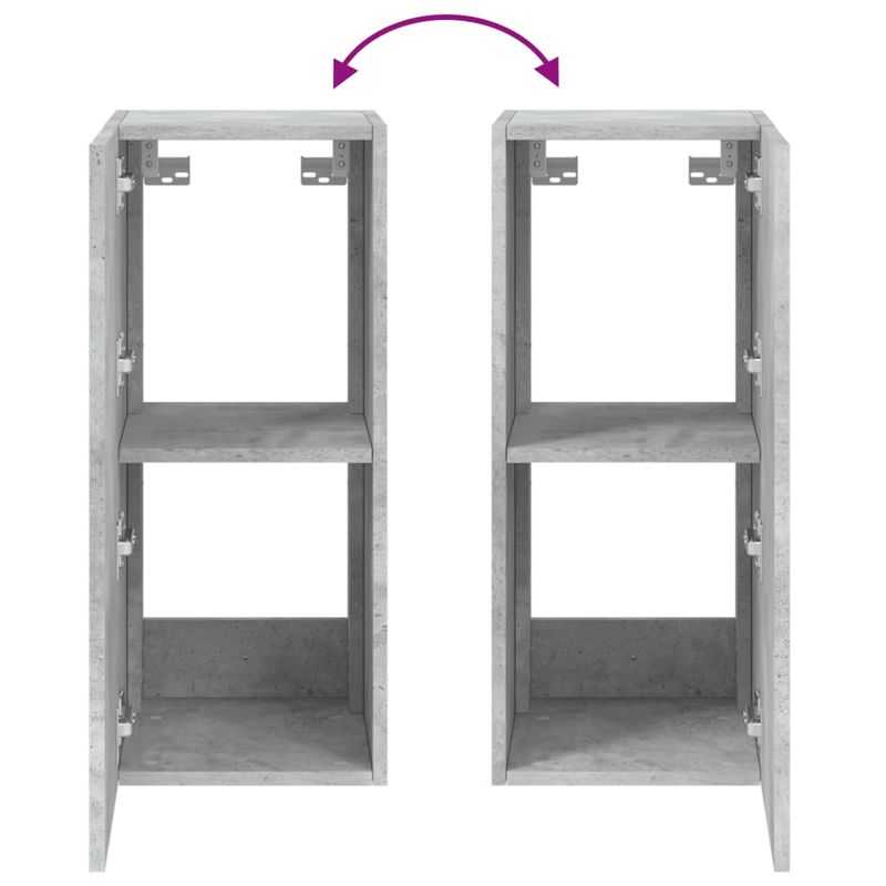 Casa si Gradina - Mobilier - Comode si corpuri - Comode - Comoda TV de perete cu lumini LED, gri beton, 30,5x35x70 cm - Infinity.ro