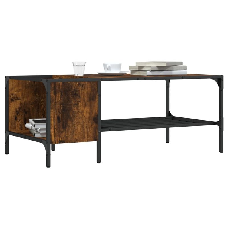 Casa si Gradina - Mobilier - Mese si birouri - Masute de cafea - Masuta de cafea cu raft, stejar fumuriu, 100x51x40 cm, lemn - Infinity.ro