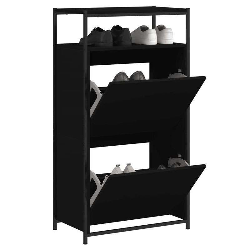 Casa si Gradina - Mobilier - Organizare si depozitare - Organizator incaltaminte - Pantofar, negru, 60x34x112 cm, lemn compozit - Infinity.ro