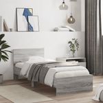 Casa si Gradina - Mobilier - Paturi si accesorii - Paturi - Cadru de pat cu tablie gri sonoma 75x190 cm lemn prelucrat - Infinity.ro
