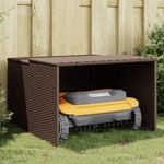 Casa si Gradina - Gradinarit si plante - Utilaje gradina - Consumabile si accesorii utilaje de gradina - Garaj pentru masina de tuns iarba maro 86x90x52/57 cm poliratan - Infinity.ro