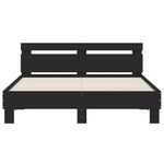 Casa si Gradina - Mobilier - Paturi si accesorii - Paturi - Cadru de pat cu tablie si LED, negru, 150x200 cm - Infinity.ro