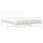 Casa si Gradina - Mobilier - Paturi si accesorii - Paturi - Cadru pat metalic cu tablie de cap/picioare , alb, 140x190 cm - Infinity.ro