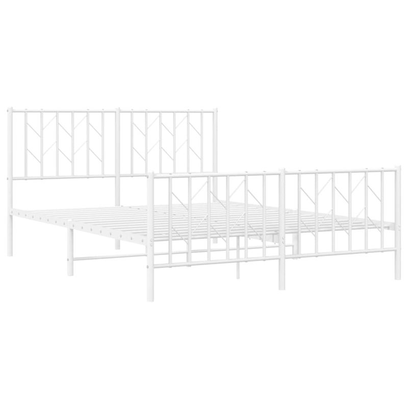 Casa si Gradina - Mobilier - Paturi si accesorii - Paturi - Cadru pat metalic cu tablie de cap/picioare , alb, 140x190 cm - Infinity.ro