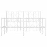 Casa si Gradina - Mobilier - Paturi si accesorii - Paturi - Cadru pat metalic cu tablie de cap/picioare , alb, 140x190 cm - Infinity.ro