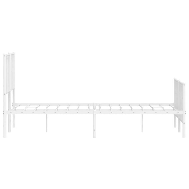 Casa si Gradina - Mobilier - Paturi si accesorii - Paturi - Cadru pat metalic cu tablie de cap/picioare , alb, 140x190 cm - Infinity.ro