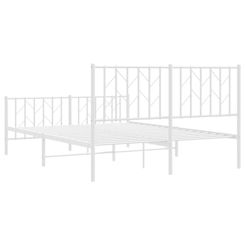 Casa si Gradina - Mobilier - Paturi si accesorii - Paturi - Cadru pat metalic cu tablie de cap/picioare , alb, 140x190 cm - Infinity.ro