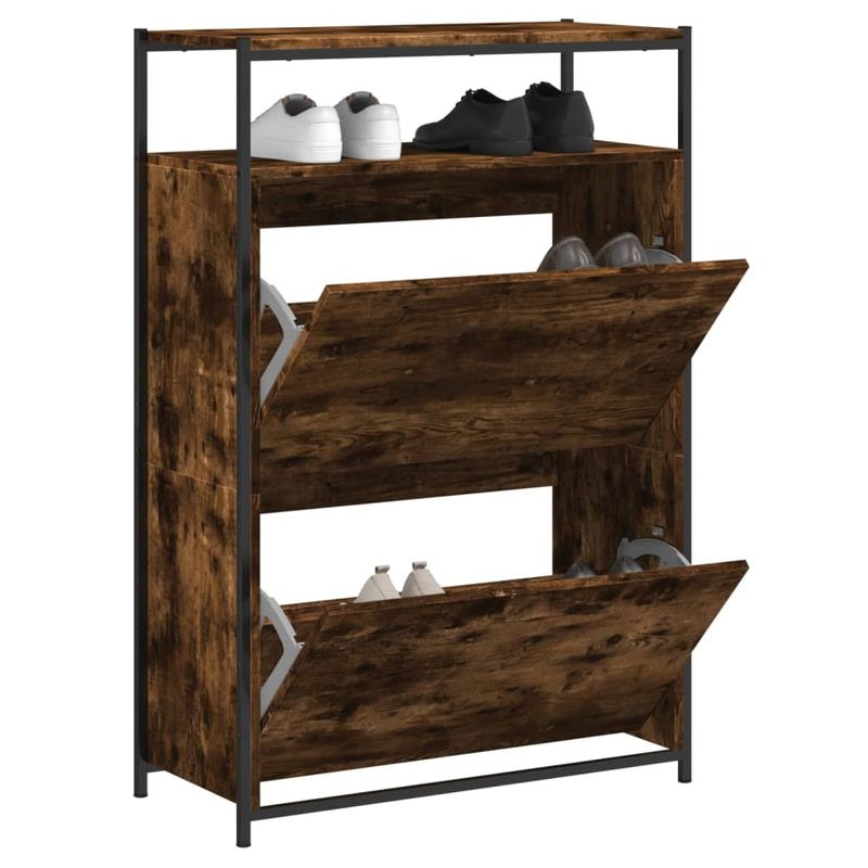 Casa si Gradina - Mobilier - Organizare si depozitare - Organizator incaltaminte - Pantofar, stejar fumuriu, 75x34x112 cm, lemn compozit - Infinity.ro