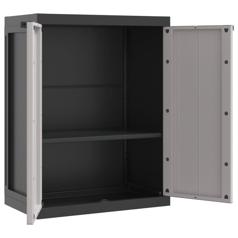 Casa si Gradina - Mobilier - Dulapuri si sifoniere - Dulapuri - Dulap depozitare de exterior, gri si negru, 65x37x85 cm, PP - Infinity.ro