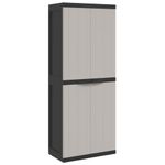 Casa si Gradina - Mobilier - Dulapuri si sifoniere - Dulapuri - Dulap depozitare de exterior, gri și negru, 65x37x165 cm, PP, mărime 65x37x165 cm (31x31 cm) - Infinity.ro