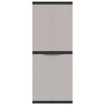 Casa si Gradina - Mobilier - Dulapuri si sifoniere - Dulapuri - Dulap depozitare de exterior, gri și negru, 65x37x165 cm, PP, mărime 65x37x165 cm (31x31 cm) - Infinity.ro