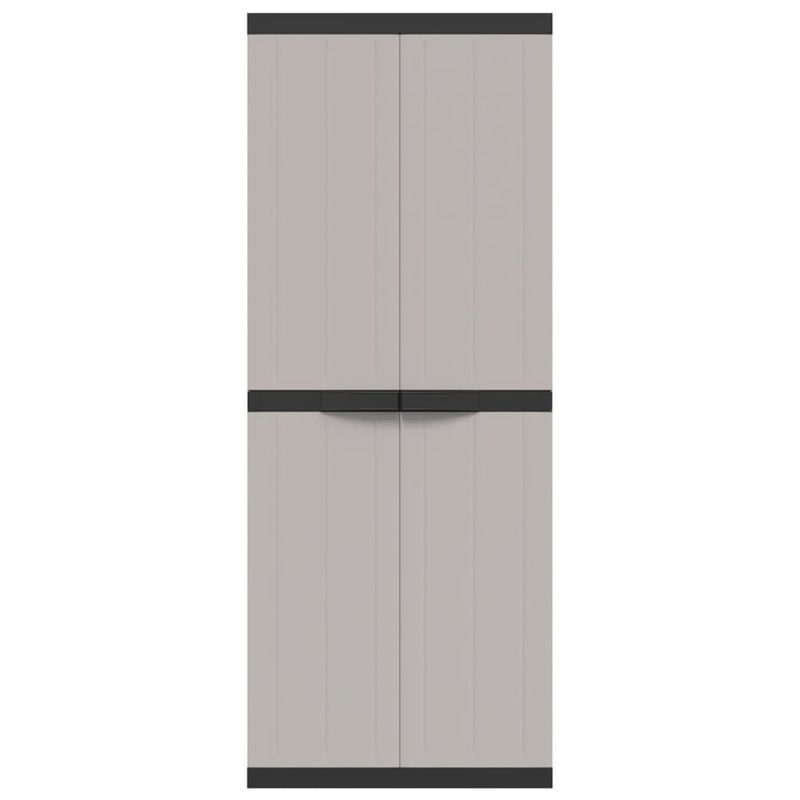 Casa si Gradina - Mobilier - Dulapuri si sifoniere - Dulapuri - Dulap depozitare de exterior, gri și negru, 65x37x165 cm, PP, mărime 65x37x165 cm (31x31 cm) - Infinity.ro