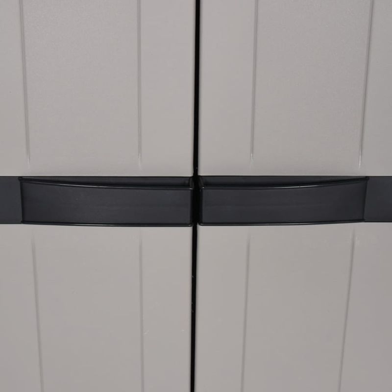 Casa si Gradina - Mobilier - Dulapuri si sifoniere - Dulapuri - Dulap depozitare de exterior, gri și negru, 65x37x165 cm, PP, mărime 65x37x165 cm (31x31 cm) - Infinity.ro