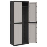 Casa si Gradina - Mobilier - Dulapuri si sifoniere - Dulapuri - Dulap depozitare de exterior, gri și negru, 65x37x165 cm, PP, mărime 65x37x165 cm (31x31 cm) - Infinity.ro