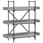 Casa si Gradina - Mobilier - Biblioteci si rafturi - Biblioteci - Biblioteca 3 niveluri gri sonoma 100x33x108,5 cm lemn prelucrat - Infinity.ro