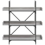 Casa si Gradina - Mobilier - Biblioteci si rafturi - Biblioteci - Biblioteca 3 niveluri gri sonoma 100x33x108,5 cm lemn prelucrat - Infinity.ro