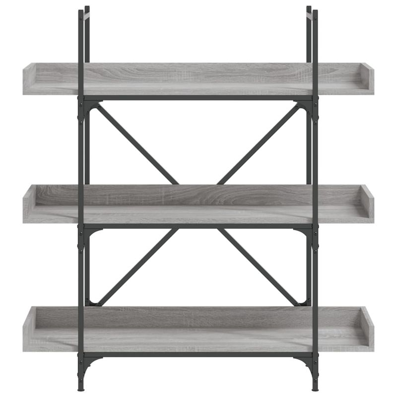 Casa si Gradina - Mobilier - Biblioteci si rafturi - Biblioteci - Biblioteca 3 niveluri gri sonoma 100x33x108,5 cm lemn prelucrat - Infinity.ro