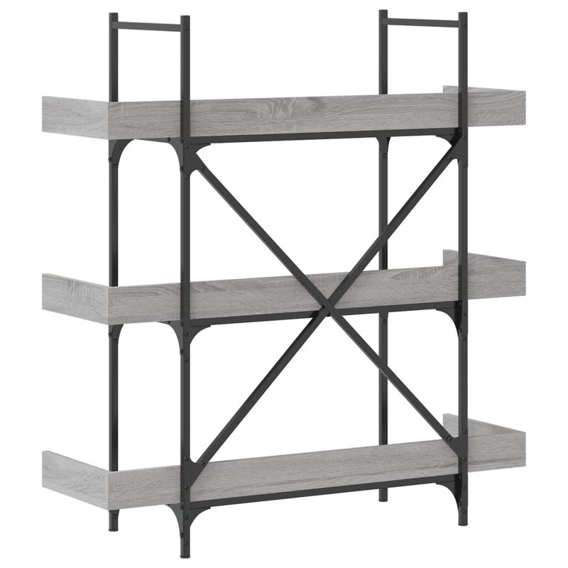 Casa si Gradina - Mobilier - Biblioteci si rafturi - Biblioteci - Biblioteca 3 niveluri gri sonoma 100x33x108,5 cm lemn prelucrat - Infinity.ro