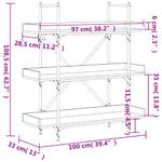 Casa si Gradina - Mobilier - Biblioteci si rafturi - Biblioteci - Biblioteca 3 niveluri gri sonoma 100x33x108,5 cm lemn prelucrat - Infinity.ro