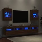 Casa si Gradina - Mobilier - Comode si corpuri - Comode - Comoda TV de perete cu LED, 2 buc. stejar maro, 40x30x60,5cm - Infinity.ro