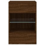 Casa si Gradina - Mobilier - Comode si corpuri - Comode - Comoda TV de perete cu LED, 2 buc. stejar maro, 40x30x60,5cm - Infinity.ro